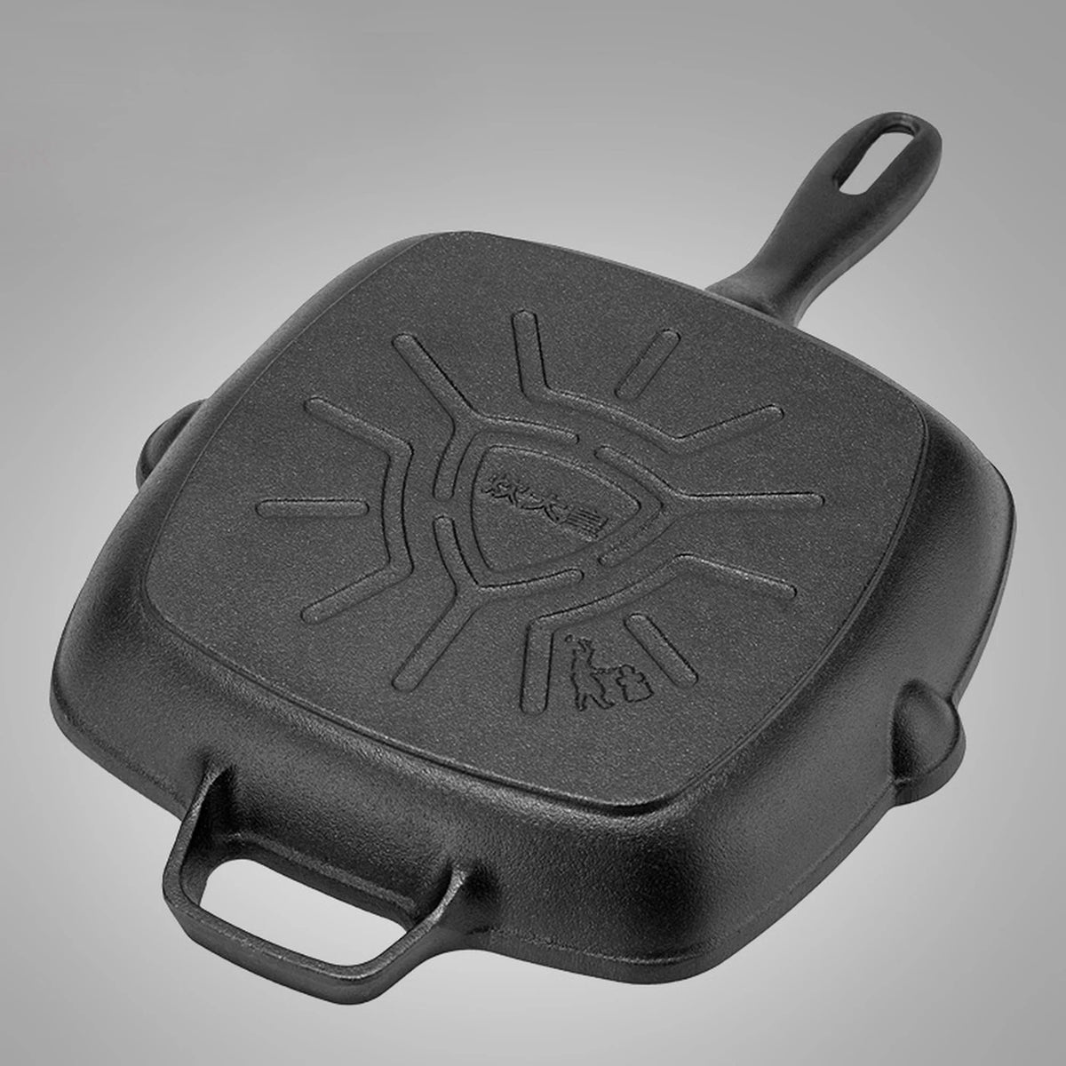 COOKER KING Quadratische Grillpfanne aus Gusseisen, 26 cm