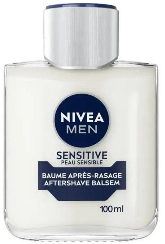 NIVEA MEN Sensitive Aftershave-Balsam – für empfindliche Haut – zieht schnell ein – alkoholfrei – 100 ml