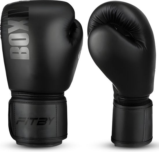 Fitby Boxhandschuhe - Kickboxhandschuhe - Boxhandschuhe - Kinder-Boxhandschuhe - Schwarz - 8 oz