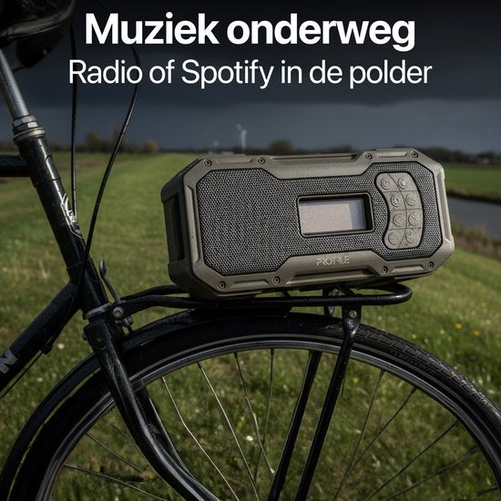 Solarbetriebenes Notradio mit Handaufzug – DAB+ / FM-Notradio – 5000 mAh Powerbank mit Solarenergie – Baustellenradio – Badezimmerradio – Notfallpaket