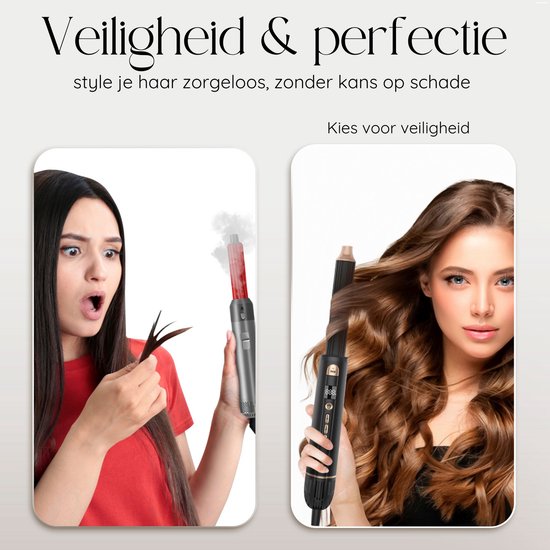 Sansbeauté® 8-in-1 Airstyler mit Diffusor - Haarwickel - Multistyler - Fönbürste Kurzes Haar - Dupe - Haarstyler - Haartrockner - Wärmebürste - Lockenbürste - Lockenstab - Stylingbürste - Coldshot