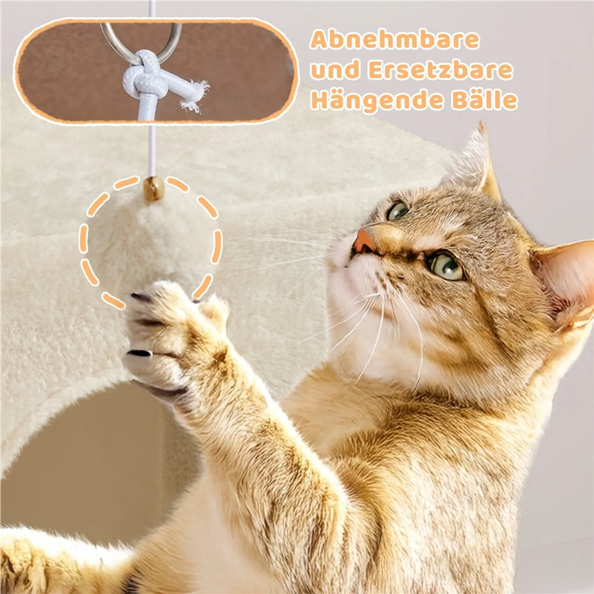 Yaheetech Katzenpfosten mit 2 Katzenhäusern - ausgestattet mit Sisalkratzbaum und Kratzbrett und Aussichtsplattform - für kleine und mittelgroße Katzen - beigefarbener Plüsch und Spanplatte - 60 x 45 x 106 cm