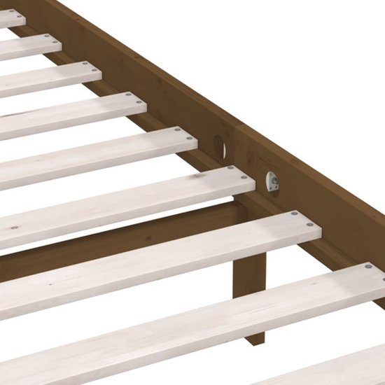 vidaXL - Bettrahmen - massiv - Kiefernholz - honigbraun - 90x200 - cm