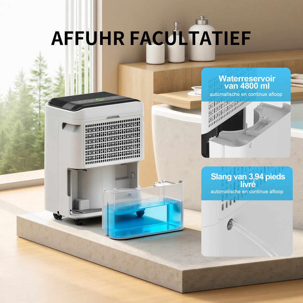 ELECCI Luftentfeuchter – 25 l/Tag – 4,8-Liter-Tank