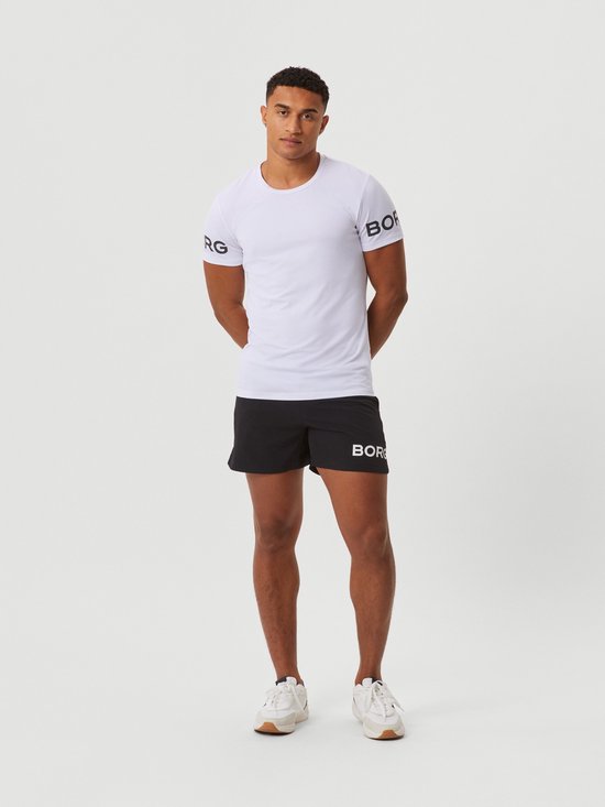 Björn Borg Sportshirt für Herren, kurze Ärmel – Weiß – Recyceltes Polyester – Größe M
