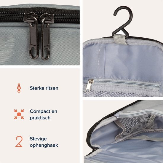 TRVLMORE Kulturtasche - Hängend mit Haken - Unisex - Grau