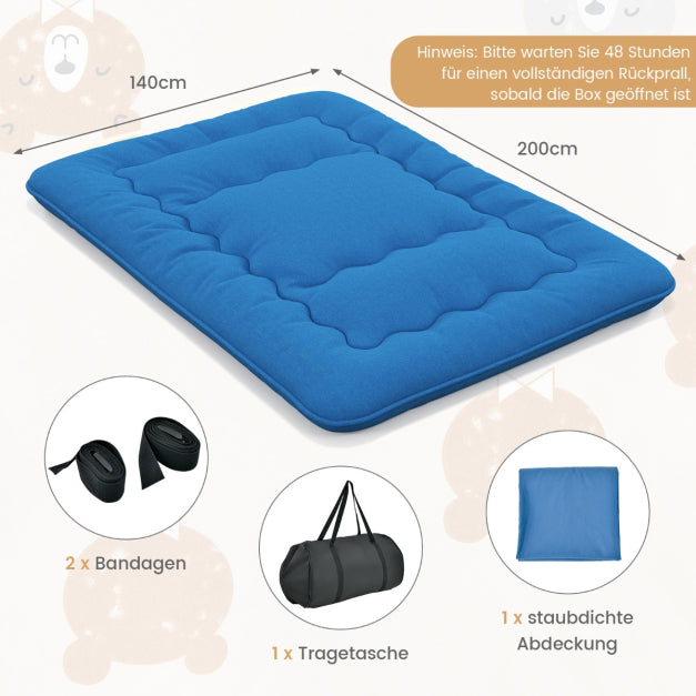 Coast Bodenmatratze - Mikrofaser & Polyester - Inkl. Tragetasche - 140 x 200cm - Blau
