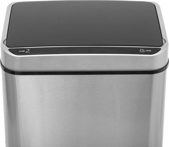 5Five Mülleimer/Treteimer mit automatischer Öffnung – mit Bewegungssensor – silber – Metall – 40 Liter – 33 x 24 x 66 cm