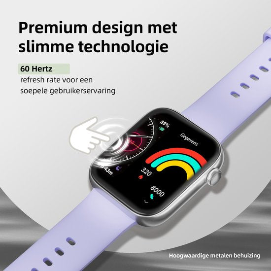 Maoo ProWatch AMOLED Smartwatch Damen und Herren - Milaneseband und 3 Silikonbänder - Schrittzähler - Herzfrequenzmesser - Blutdruckmesser - Schlafmonitor - Multisport - Geeignet für Android und iOS - Silber