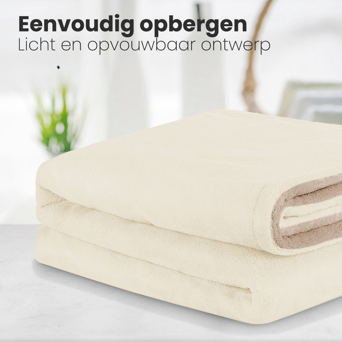 Auronic Heizdecke für 2 Personen – Beige – 200 x 180 cm – 3 Heizstufen, Timer