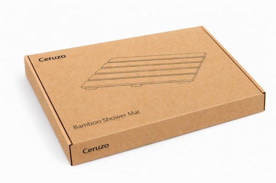 Ceruzo Duschmatte aus Bambus – rutschfeste Badematte – 50 x 30 cm – Saunamatte