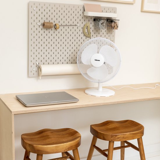 Tristar Tischventilator 30 cm – 3 Geschwindigkeitsstufen – 85° Schwenkbereich – Einstellbarer Luftstrom – VE-5724 – Weiß