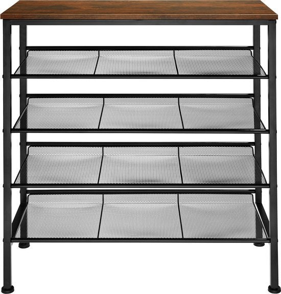 tectake - Schuhregal Bournemouth industriell dunkel - 404279