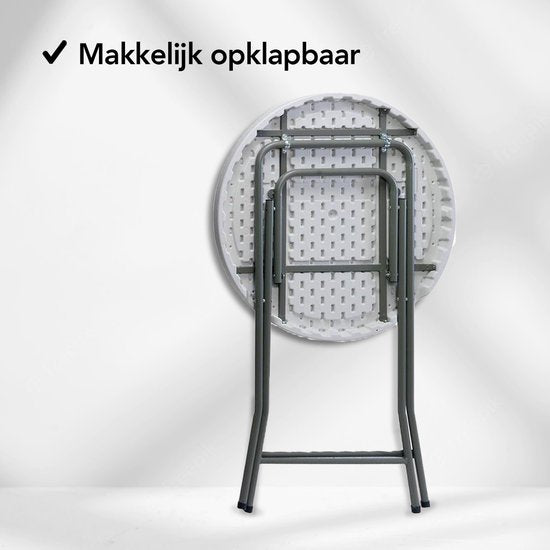 Infinity Goods 4 Stevige Statafels - Partytafel - Robuust en Weersbestendig - Inklapbaar - 80cm x 110cm - Feest - Wit/Grijs