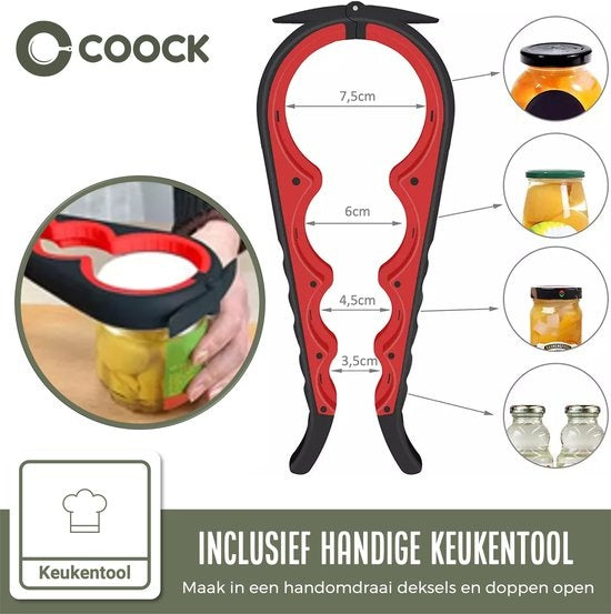 COOCK Kitchenware Set mit Halter XL - Kochgeschirr-Set 17-teilig - Silikon - BPA-frei & plastikfrei - aufhängbar - inkl. Ã–ffner
