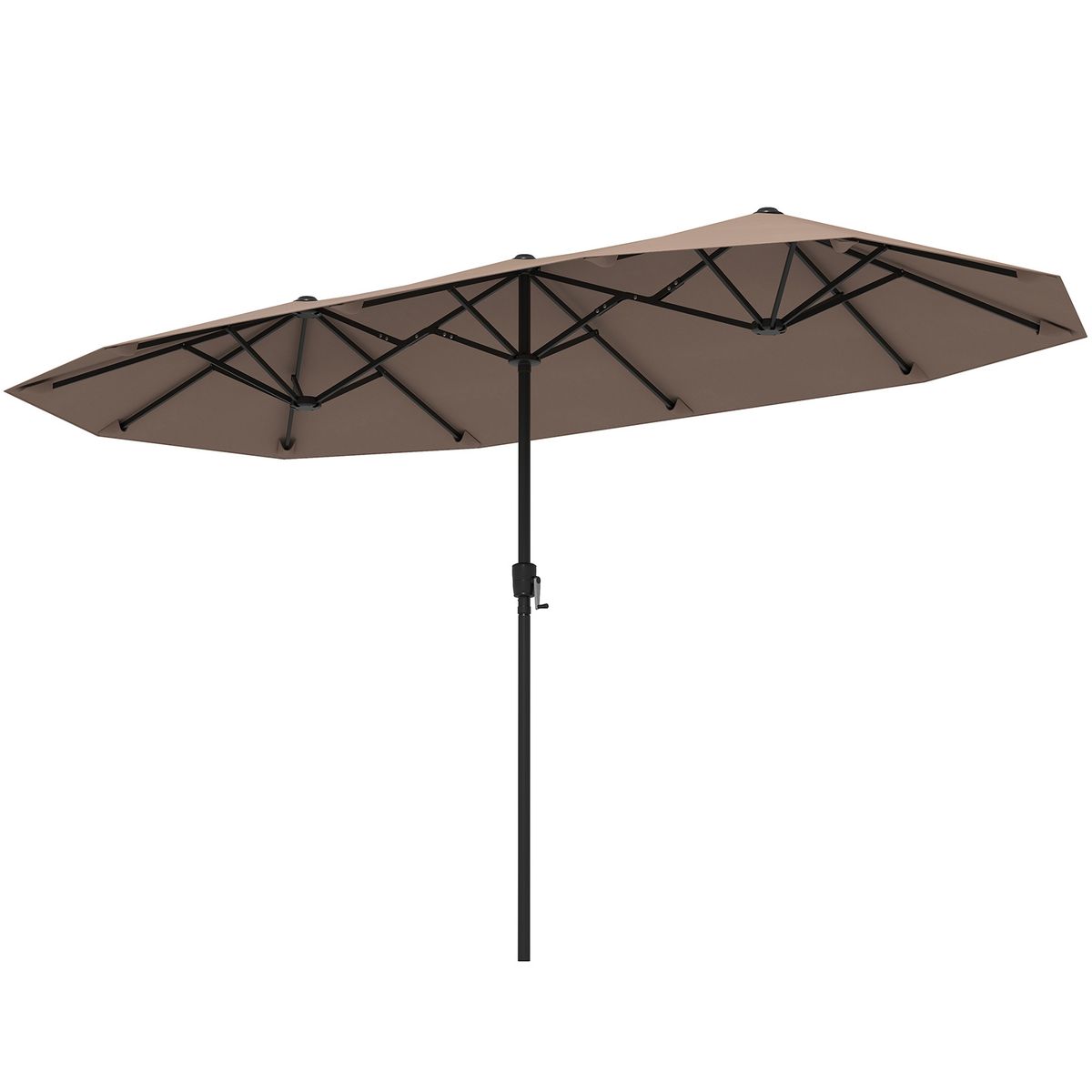 Coast Doppel-Sonnenschirm – rechteckig – wasserabweisendes Polyester – 400 x 215 cm – braun