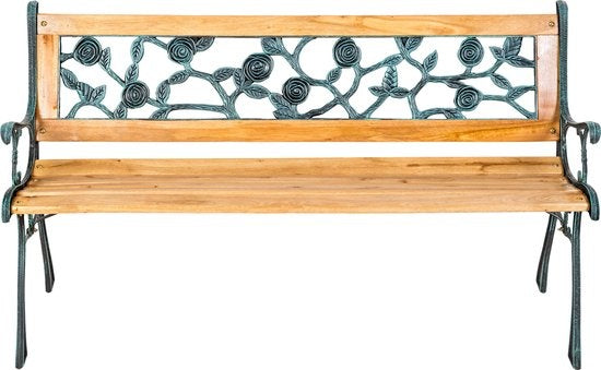Gartenbank Gartenbank Bank - Holz/Gusseisen - 124x52x74 cm - 401424