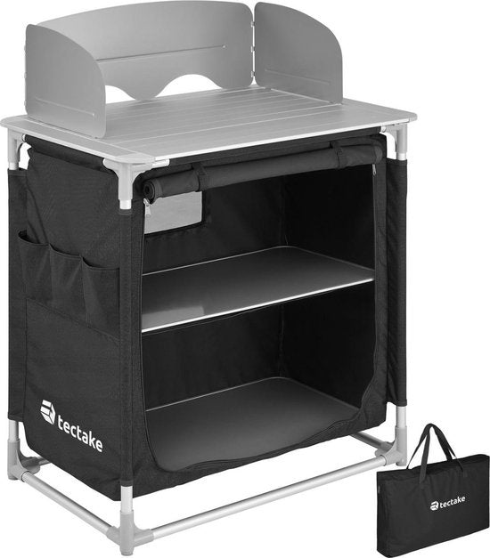 tectake - Campingküche 76x53,5x107cm schwarz - 403346