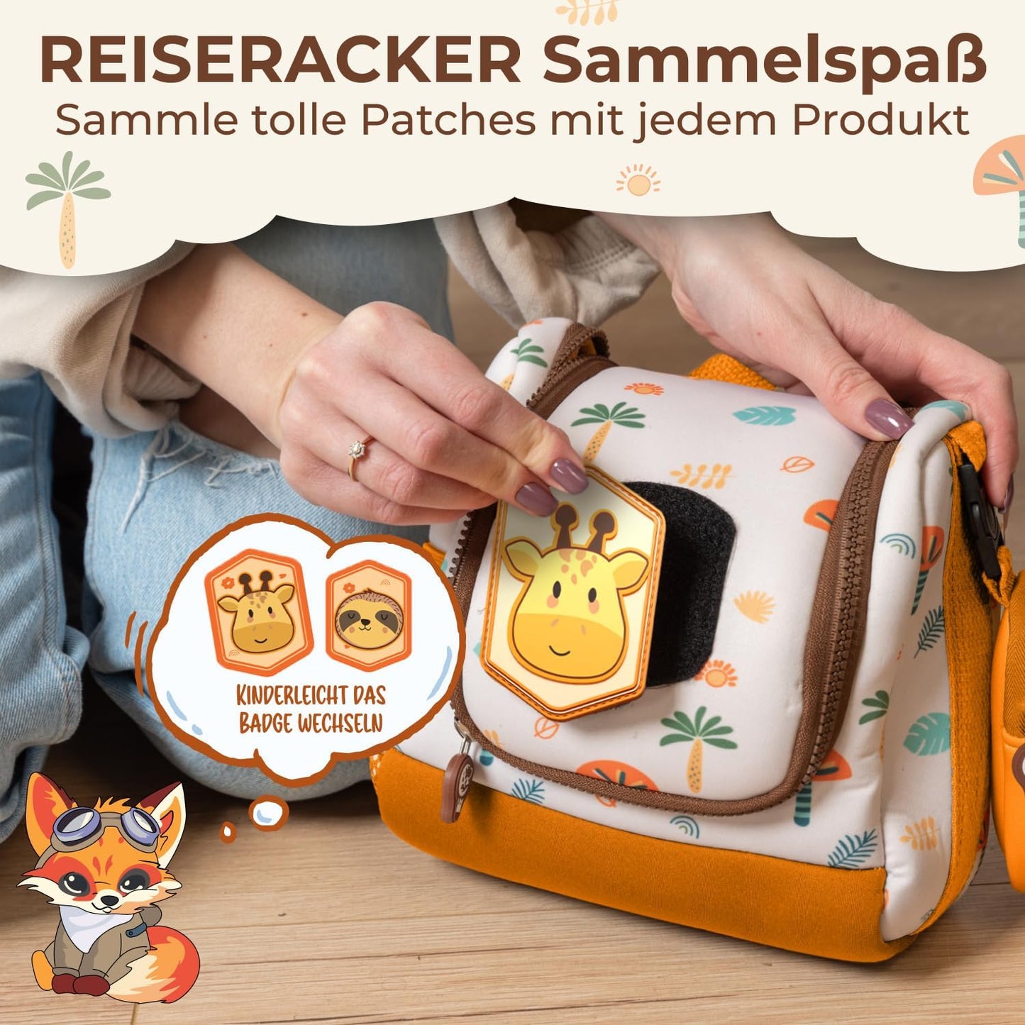 REISERACKER Kosmetiktasche für Kinder - orange - 9 x 21 x 18 cm