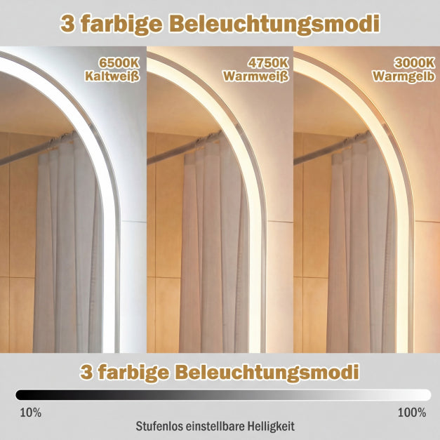 Coast LED-Badezimmerspiegel – 80 x 50 cm – dimmbar – beschlagfrei – Silber