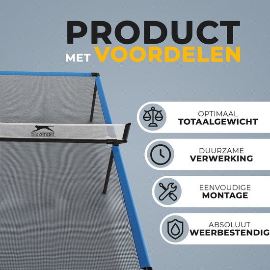 Slazenger - Pingpong Tischset - Spyder Air - Tischtennisplatte inkl. Zubehör - 240 x 120 x 63cm - Schwarz/Blau