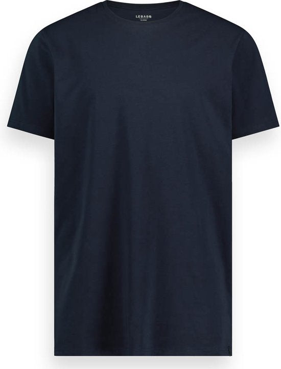 LEBASQ - Miles' T-Shirt für Männer - 3er Pack - mit Rundhalsausschnitt - Extra lang - als Unterhemd geeignet - Blau - M - Baumwolle