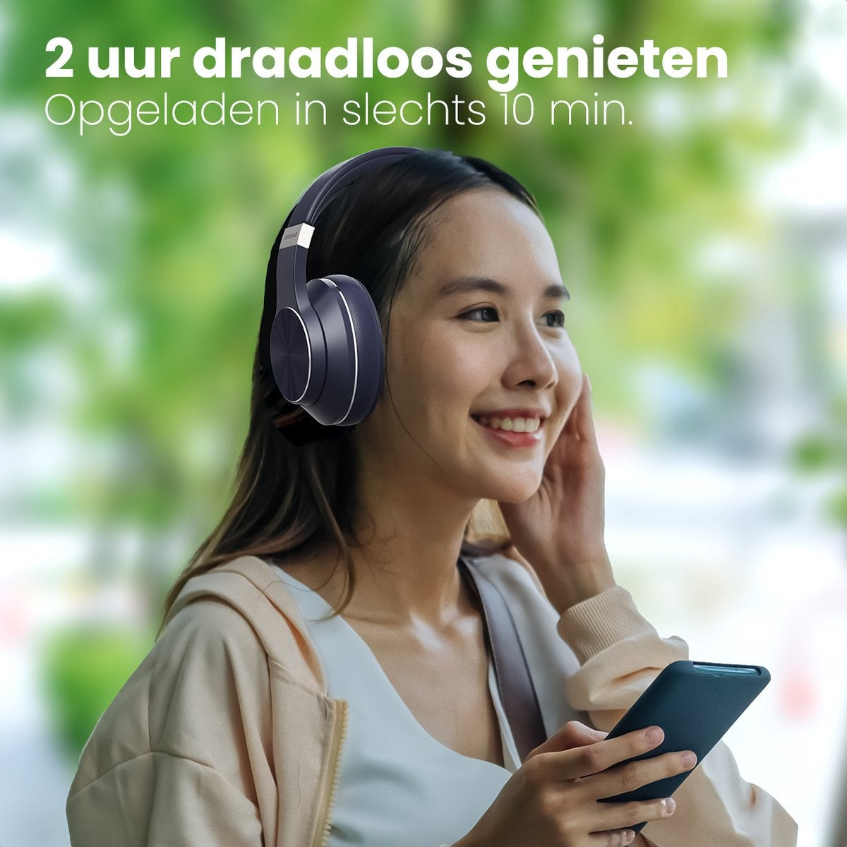 Auronic QuietSound Bluetooth-Kopfhörer kabellos - Over-Ear - aktive Geräuschunterdrückung - Mikrofon - inkl. Tragetasche - Blau