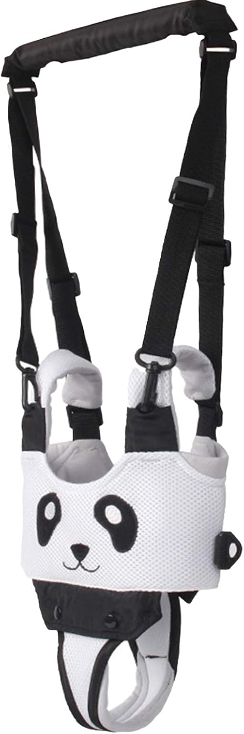 Yolispa Baby Lauflernhilfe Lauf- und Steppgeschirr für Kleinkinder - Verstellbar - Schwarz/Weißer Panda - 250 g - Verstellbare Größe (Brustumfang ca. 50-75 cm)