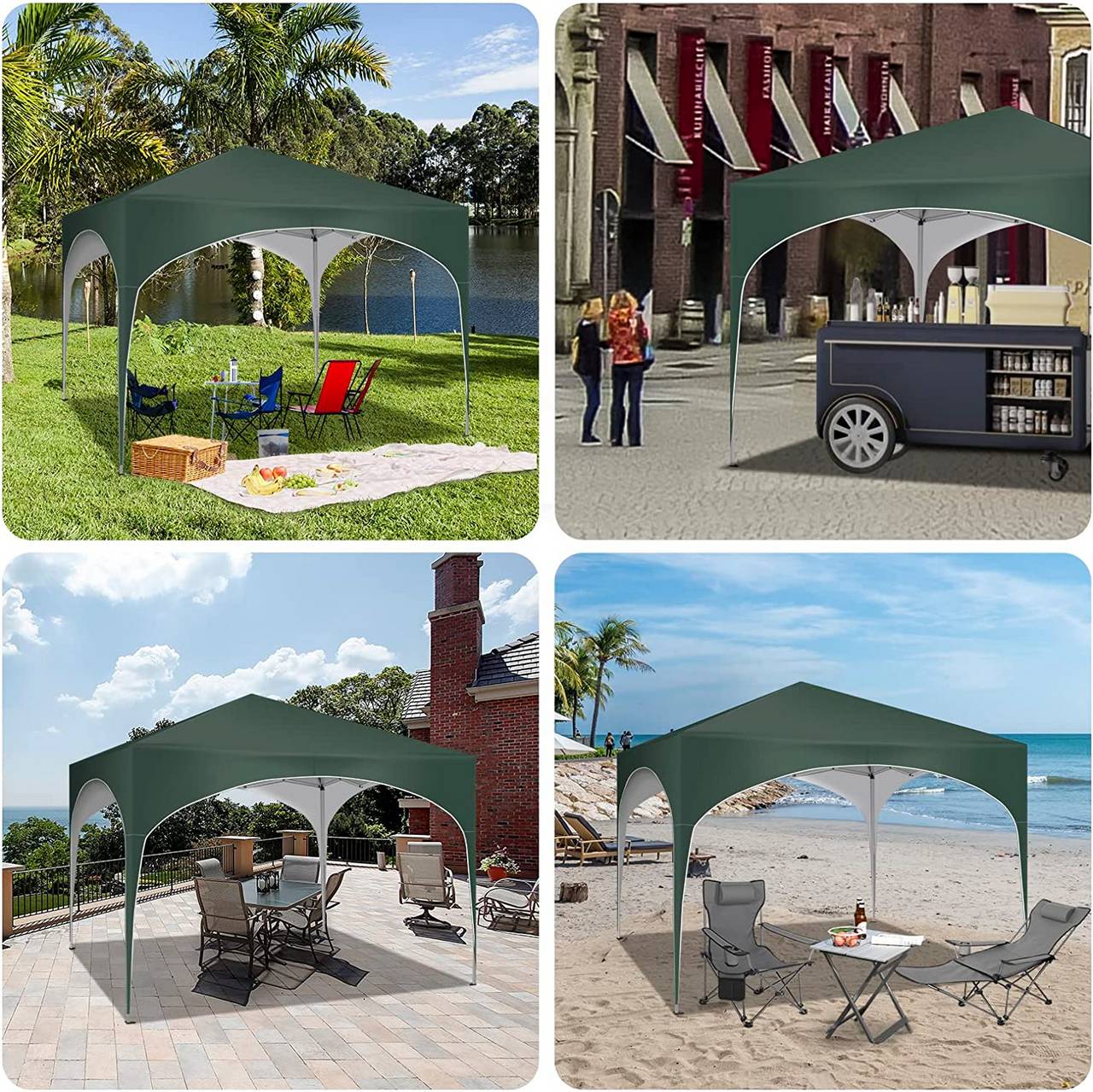 WOLTU Pop-up-Pavillon – Wasserdicht – Grün – 3 x 3 m