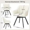 Yaheetech Esszimmerstuhl mit Armlehnen – Beige – 55 x 58,5 x 82 cm – um 360° drehbar mit Samtbezug