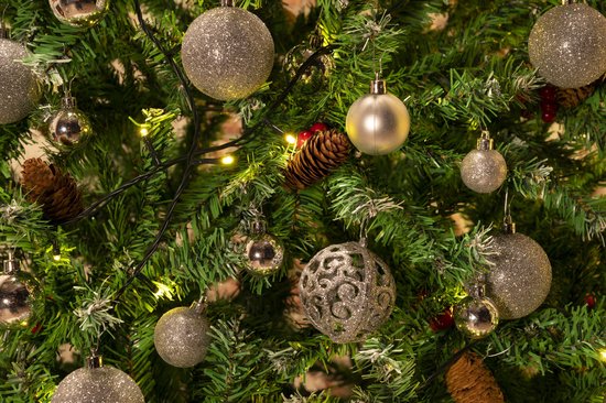 Weihnachtsgeschenke Weihnachtskugeln Set Silber - 100 Kunststoff Weihnachtskugeln - Verschiedene Ausführungen - Ã˜ 3/4/6 cm