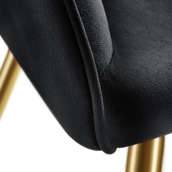 tectake - Stoel - eetkamerstoel - Marilyn fluweellook goud zwart/goud - 403654