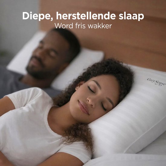 CozySense® Kissen - 2er Set - 50x70 CM - Premium Schlafkissen - 100% Baumwollbezug - Kopfkissen - Stützkissen für Seiten-, Bauch- und Rückenschläfer