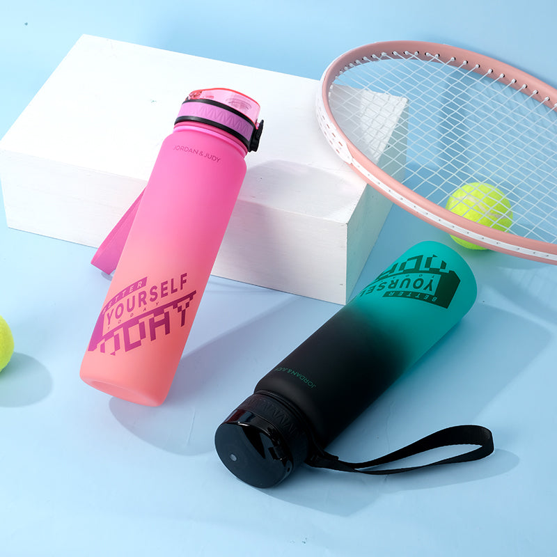 Jordan & JUDY Tritan-Sporttrinkflasche – 1000 ml – rosa Farbverlauf