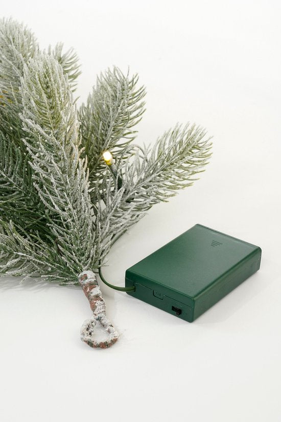 Black Box Trees Nigata Girlande mit warmweißen LED-Lichtern - L270 cm - Grün gefrostet