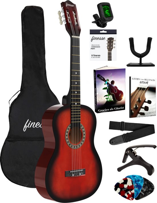 Finesse Akustikgitarre - Starter Set - Nylonsaiten - Klassische Gitarre - Gitarre Kinder & Erwachsene