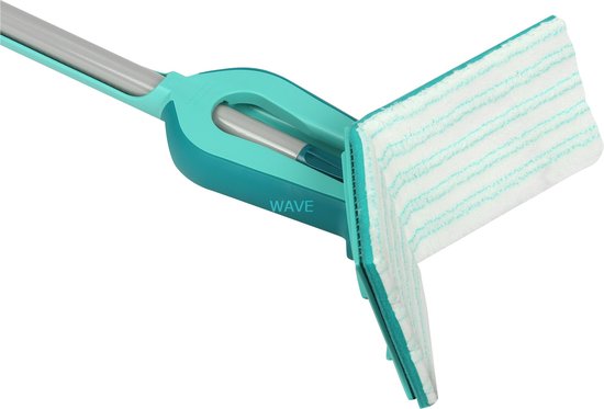 Leifheit Picobello Bodenwischer M Micro Duo mit Stiel – 33 cm Wischbreite – türkis – grau