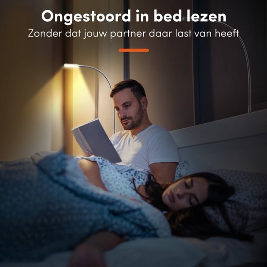 Nolt Leselampe für das Bett - Nachtlicht dimmbar - 2 Bettlampen - Bettlampe für das Schlafzimmer - Leselampen für das Kopfteil - Leselampe für Erwachsene