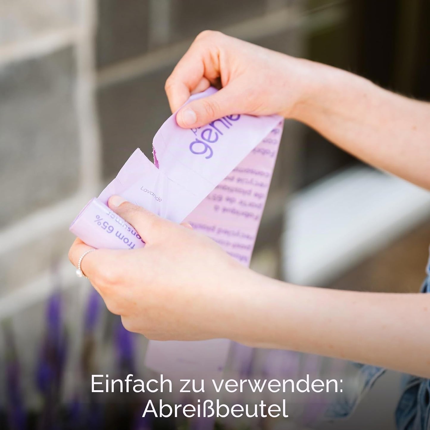 Pet Genie Hundekotbeutel mit Lavendelduft – 22,9 x 33 cm – 120 Stück / 8 Rollen – extra dick & auslaufsicher