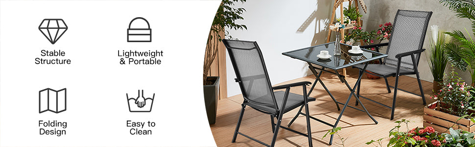 Coast 2er-Pack klappbare Campingstühle, grau