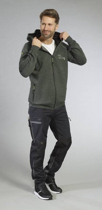 TERRAX WORKWEAR Sweatjacke mit Kapuze, Grün/Schwarz, Größe L