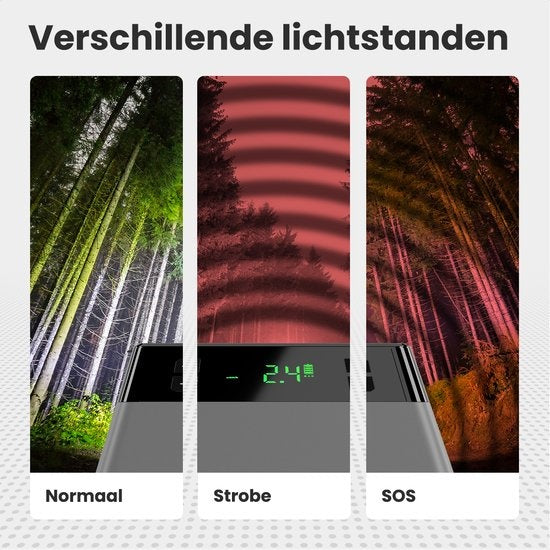 Auronic Jumpstarter - mit Kompressor - 12V - 1200A - 12.000 mAh - 6-in-1 Starthilfe - Inkl. Aufbewahrungstasche & Zubehör - Schwarz/Grau