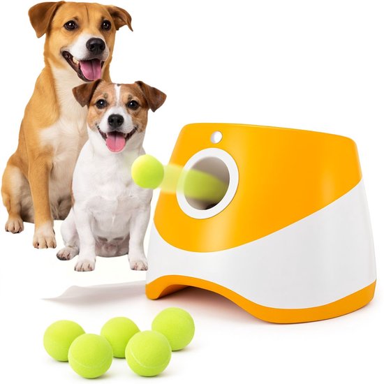 Ceruzo Ballwerfer für Hunde – Automatisch – 6 Bälle – 3 Wurfweiten – Wiederaufladbar