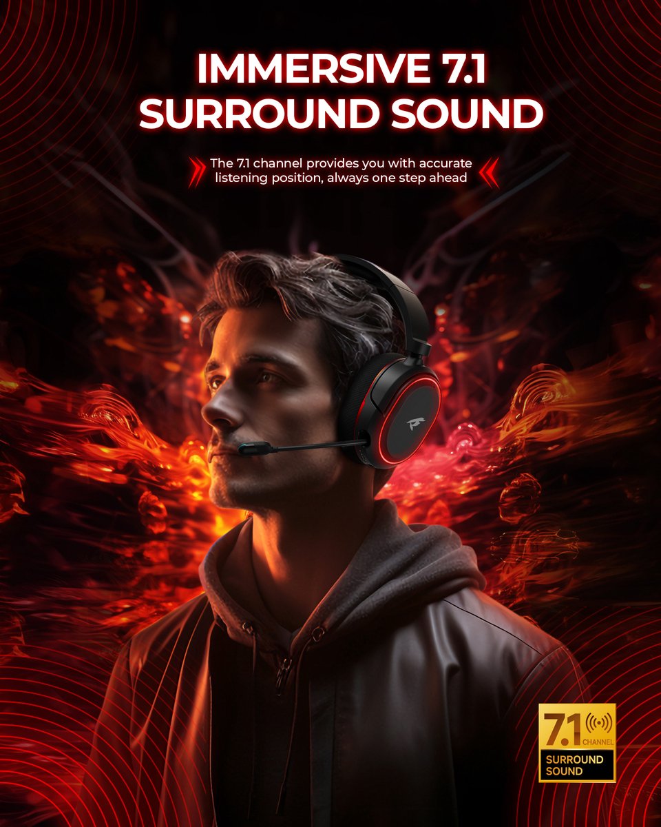 Valorise UG-08S Drahtloses Gaming-Headset 2.4Ghz Schwarz/Rot