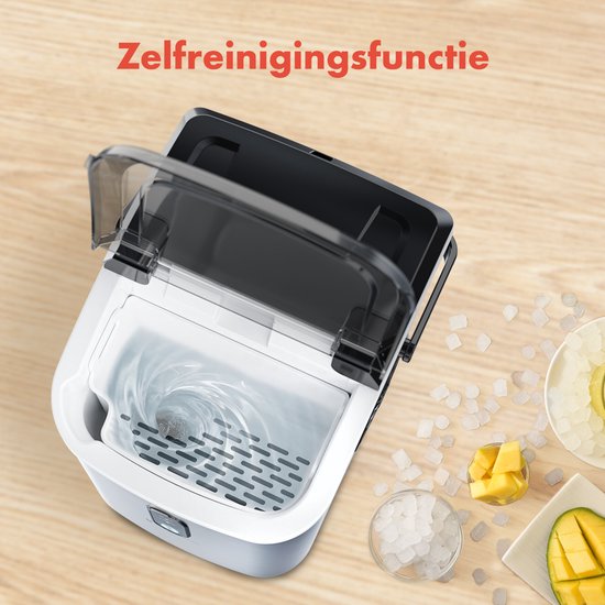 KitchenBrothers Nugget Eiswürfelbereiter - 1.1L - Crushed Ice Maker mit Eisportionierer - tragbar - 15kg/24 Stunden - rostfreier Stahl