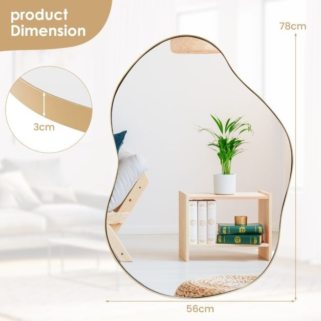 Coast Asymmetrischer Wandspiegel - 78 x 56 cm - Gold