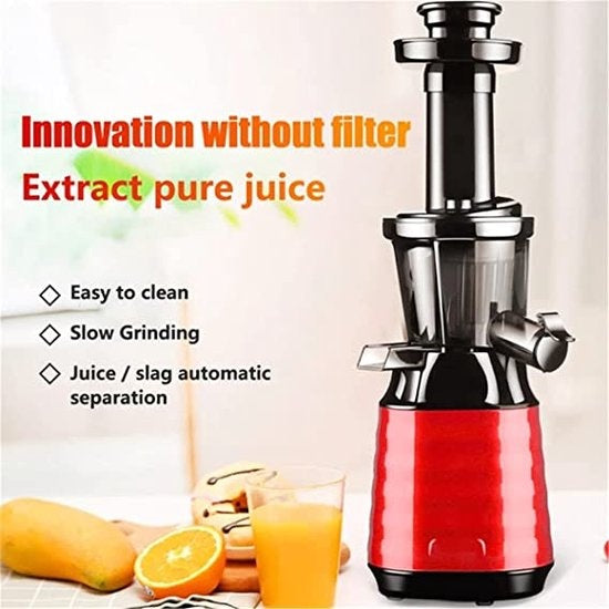 Fuegobird Slowjuicer - Für Obst und Gemüse - 800ml - Rot