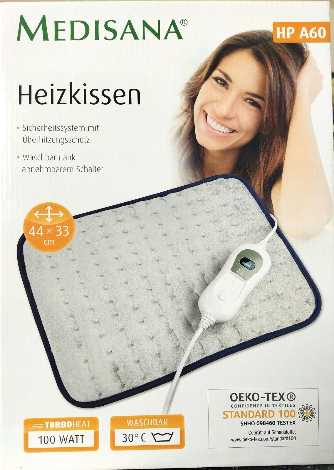 Medisana Heizkissen HP A60 40 x 30 cm – 3 Heizstufen – 100 W – weich