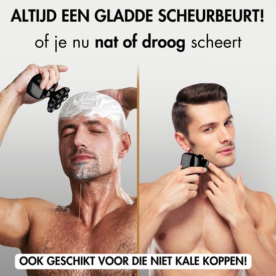 6-in-1 Rasierer - Trimmer - Clipper - Sansbeauté® SkullSharp PRO - Elektrischer Gesichts- und Kopfrasierer - Nass- und Trockenrasur - Kabelloses Laden - Elektrisch