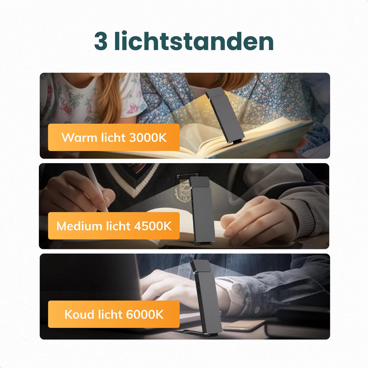 Skoov LED-Leselicht mit Clip - schwarz - 3,6 x 1,4 x 11,5 cm - 80 Stunden Lesevergnügen - dimmbar - USB-C aufladbar